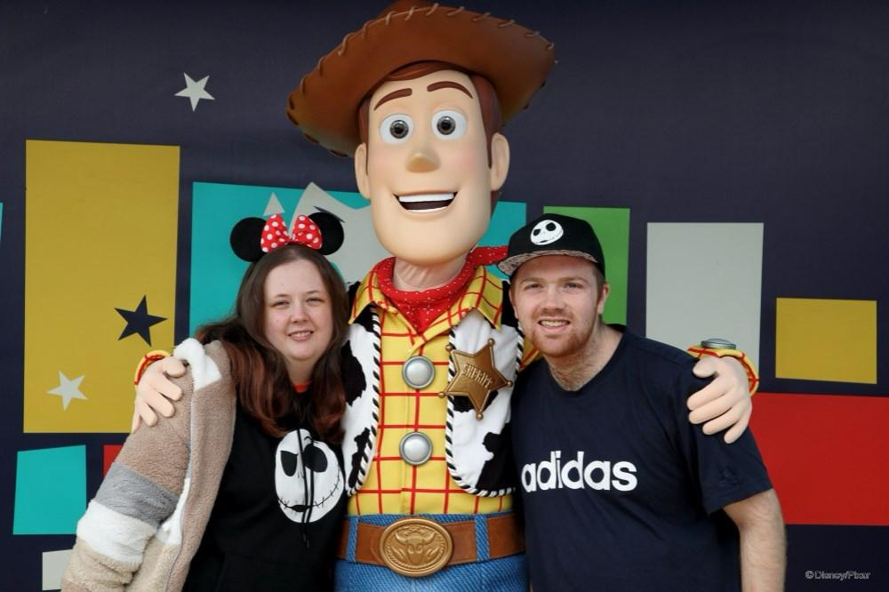 Paris and Aimee sharing a happy moment with Woody